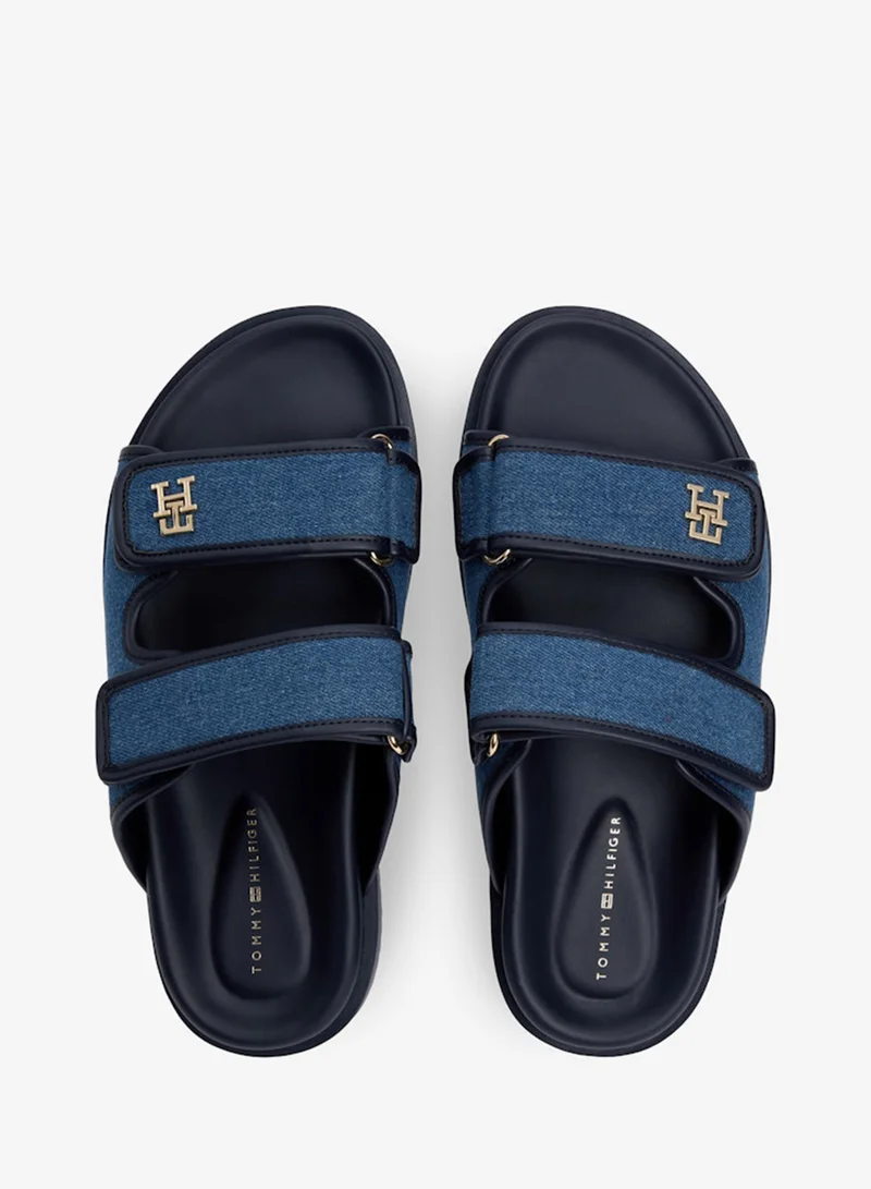 TOMMY HILFIGER  Denim Monogram Double Strap Sandals for Women | Best Price UAE